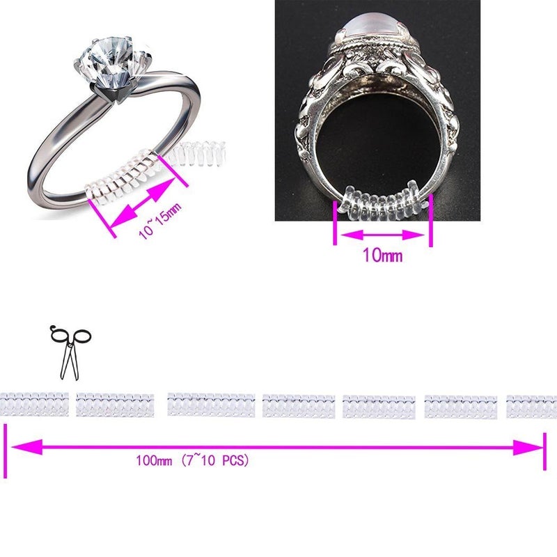 Coopache Ring Sizers for Loose Rings, Invisible Size Adjuster Silicone, Guards Spacer Tightener Resizer Fitter for Women Men, Make Smaller Without Resizing Thick Band (Transparent-12PCS) - Image 3
